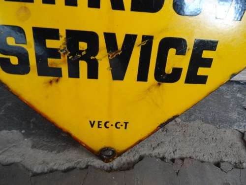 DOUBLE SIDED AA PORCELAIN ENAMEL SIGN