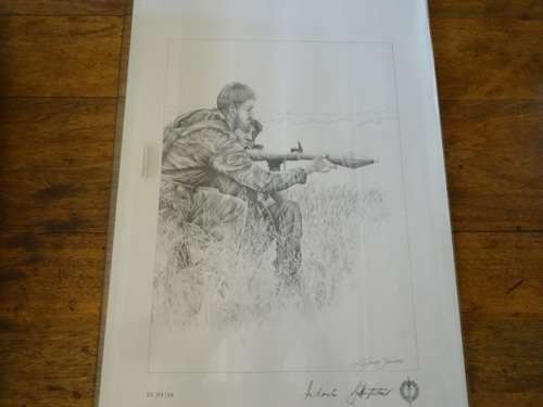 SOUTH AFRICAN SPECIAL FORCES SIGNED SKETCH PRINT