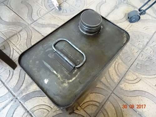 OLD FLURIT OIL TIN BY MOBIL OIL COMPANY HALF FULL
