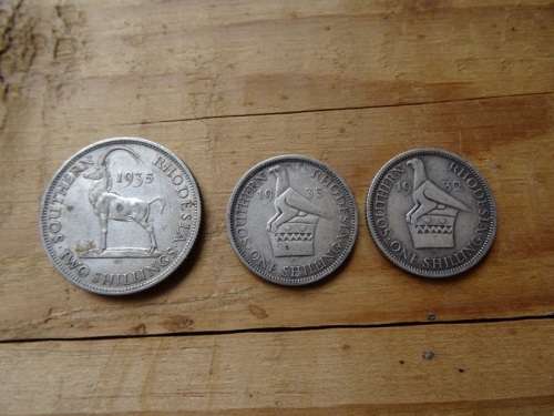 1932/35 SOUTHERN RHODESIA 1 AND 2 SHILLING COINS