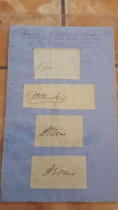 RARE 1714-1791 VOC AND COGH EMBOSSED REVENUE STAMPS DOUBLE MOUNTED COLLECTION