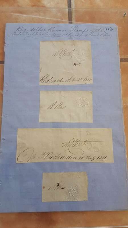 RARE 1714-1791 VOC AND COGH EMBOSSED REVENUE STAMPS DOUBLE MOUNTED COLLECTION
