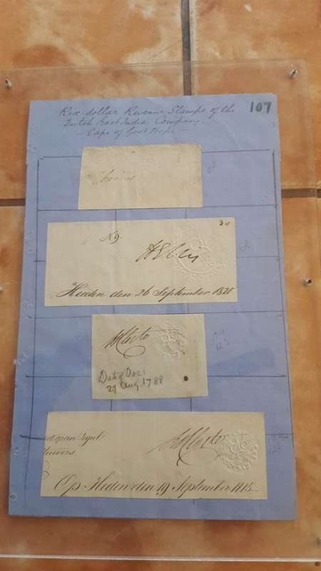 RARE 1714-1791 VOC AND COGH EMBOSSED REVENUE STAMPS DOUBLE MOUNTED COLLECTION