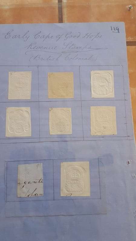 RARE 1714-1791 VOC AND COGH EMBOSSED REVENUE STAMPS DOUBLE MOUNTED COLLECTION
