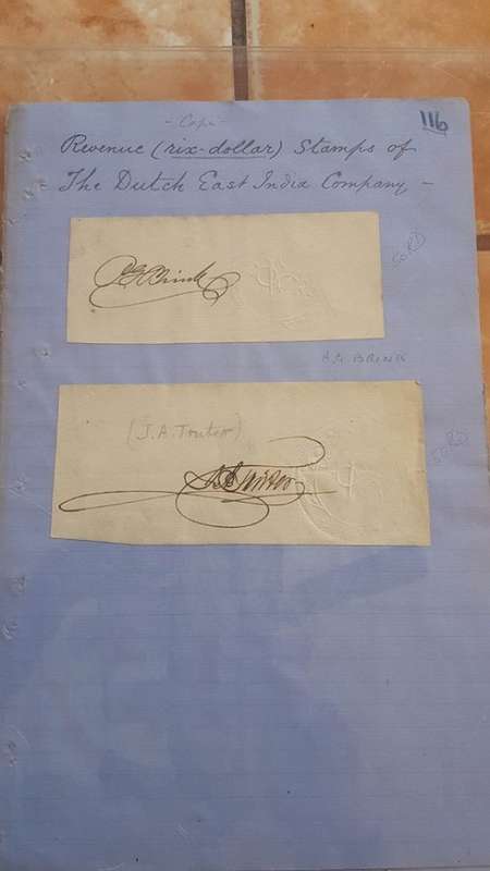 RARE 1714-1791 VOC AND COGH EMBOSSED REVENUE STAMPS DOUBLE MOUNTED COLLECTION