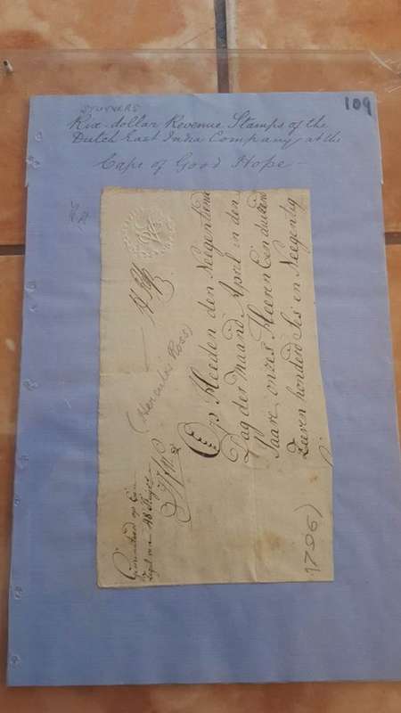 RARE 1714-1791 VOC AND COGH EMBOSSED REVENUE STAMPS DOUBLE MOUNTED COLLECTION