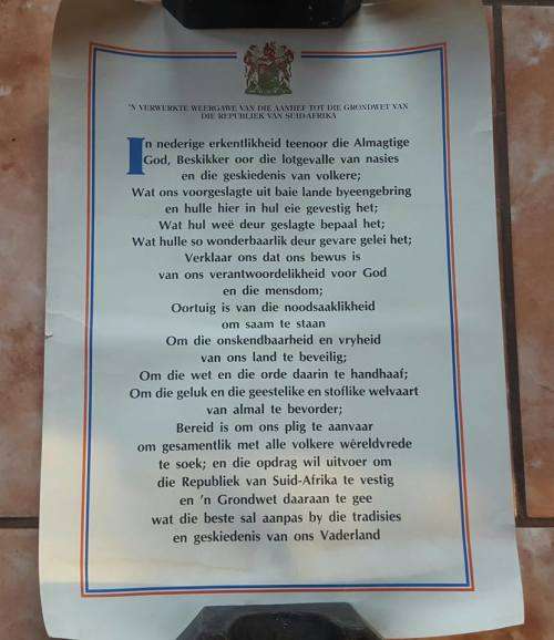 OLD, TOEVOEGING TOT GRONDWET VAN SUID AFRIKA