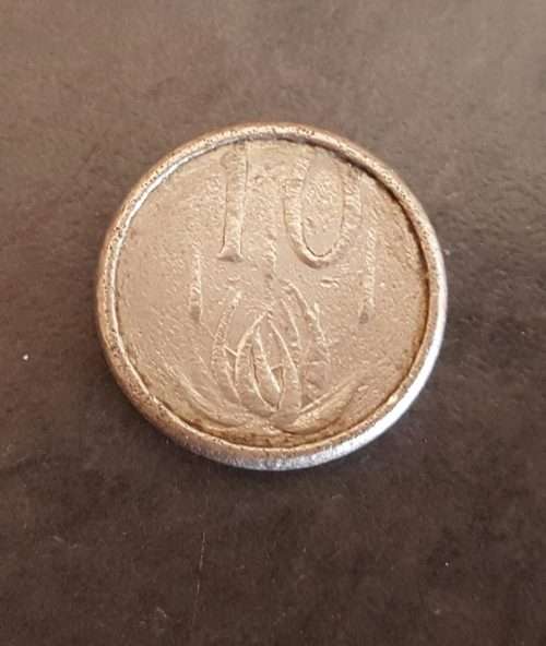 SOUTH AFRICAN 10 C ERROR  COIN