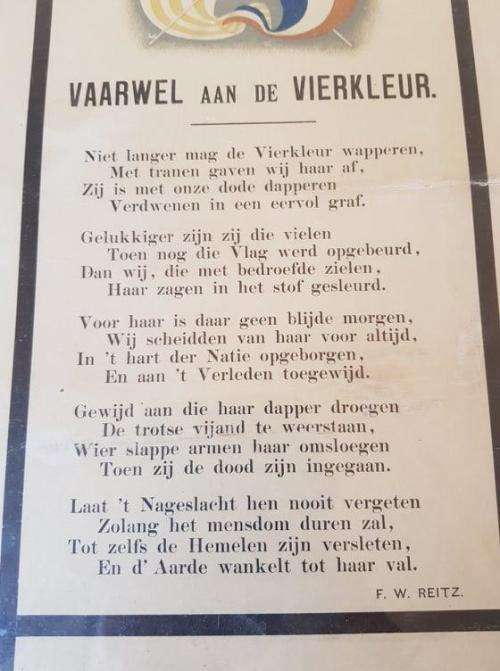 FRAMED 'VAARWEL AAN DE VIERKLEUR 320 X 420 MM INSIDE