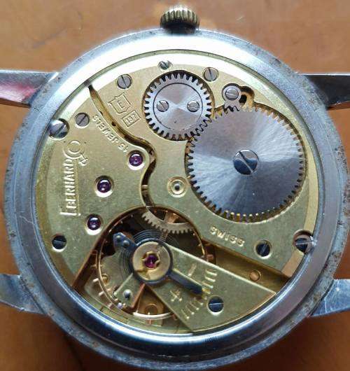 RARE 1950'S EBERHARD SWISS CAL 137 9 CT ROSE GOLD CAPPED MEN'S WATCH 38 MM DIA.
