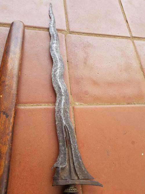 ANTIQUE INDONESIAN KERIS KRIS DAMASCUS DAGGER 475 MM