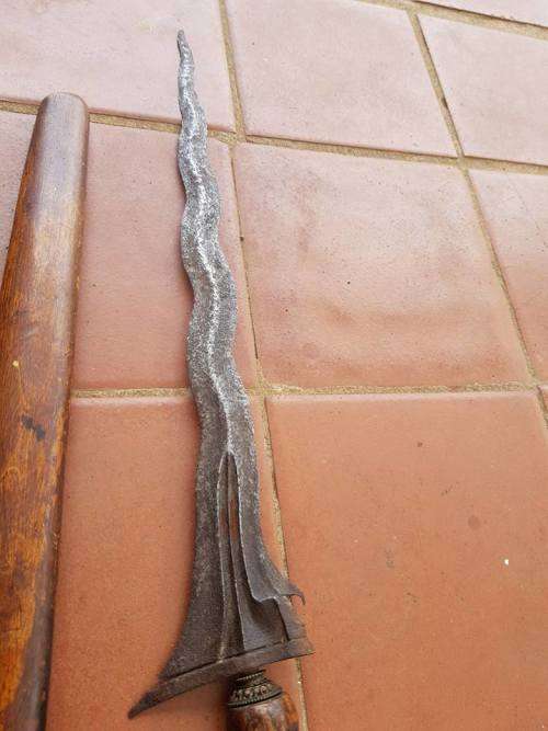 ANTIQUE INDONESIAN KERIS KRIS DAMASCUS DAGGER 475 MM