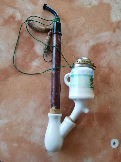 OLD UNUSED HOLLAND PORCELAIN PIPE