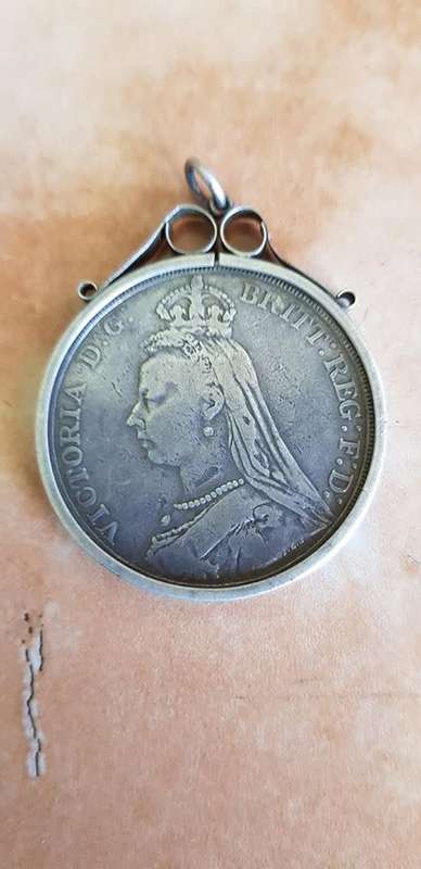 1889 BRITISH CROWN PENDANT
