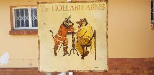 VERY OLD LITHO WALES TROFARTH PUB AND GRILL SIGN. DOUBLE SIDED. 1000 X 1000 MM