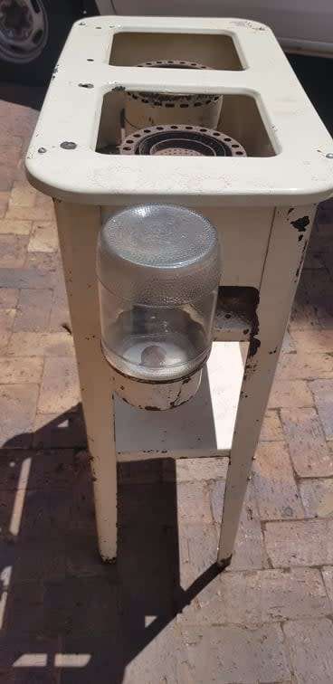 VINTAGE ENAMEL PARAFFIN STOVE.