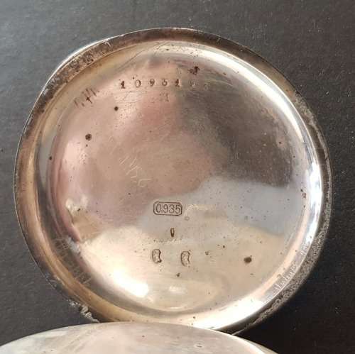 CIRCA 1890 JB YABSLEY SWISS 935 SILVER POCKET WATCH, GOLD HANDS , RUNNING CONDITION.103 GRAM