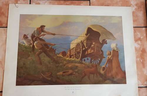 EERSTE DRUK `DIE TREK OOR DIE DRAKENSBERG. 74 X 56 CM.