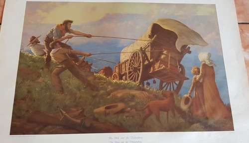 EERSTE DRUK `DIE TREK OOR DIE DRAKENSBERG. 74 X 56 CM.