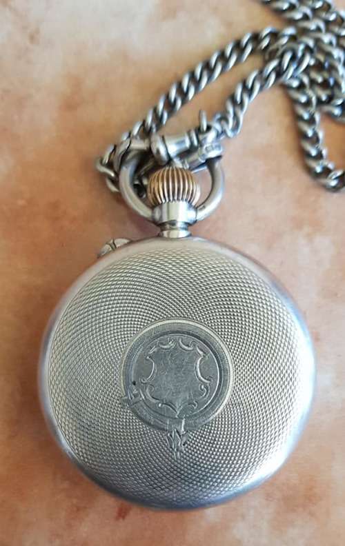 1909  ANTIQUE STERLING SILVER POCKETWATCH  CHAIN EXCLUDED
