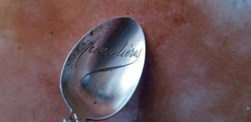 ANTIQUE WW1 IMPORTANT BATTLES OF FRANCE ENGRAVED TEASPOONS