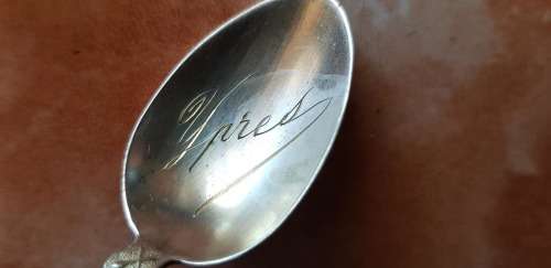 ANTIQUE WW1 IMPORTANT BATTLES OF FRANCE ENGRAVED TEASPOONS