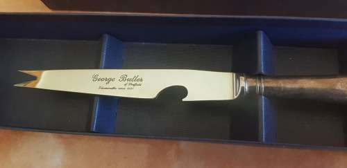 GEORGE BUTLER SILVERSMITHS CHEESE KNIFE MINT.