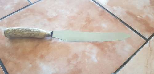 VINTAGE STAG HANDLE JOSEPH ROGERS CARVING KNIFE
