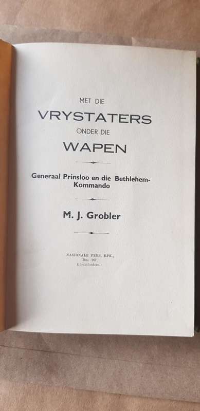 RARE ABW `MET DIE VRYSTATERS ONDER DIE WAPEN` BOOK MJ GROBLER FIRST PRINT