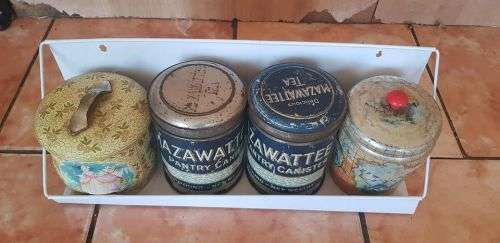 1940`S KITCHEN CANNISTERS ON SHELF