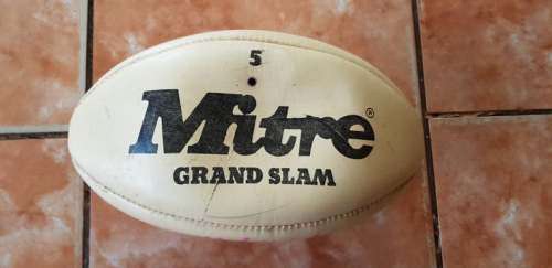 VINTAGE MITRE GRAND SLAM LEATHER RUGBY BALL
