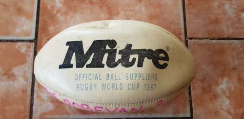VINTAGE MITRE GRAND SLAM LEATHER RUGBY BALL