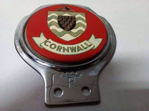 RARE ROYAL  CORNWALL CAR BADGE 110V X 92 MM