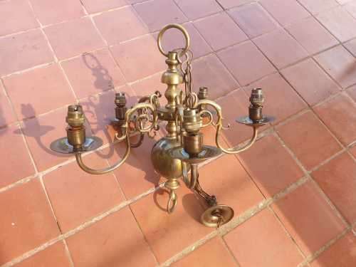 SOLID BRASS CHANDELIER ENGLAND