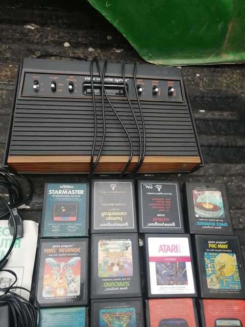 VINTAGE ATARI CX-2600 PLUS 12 GAME CARTRIDGES