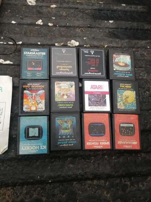 VINTAGE ATARI CX-2600 PLUS 12 GAME CARTRIDGES