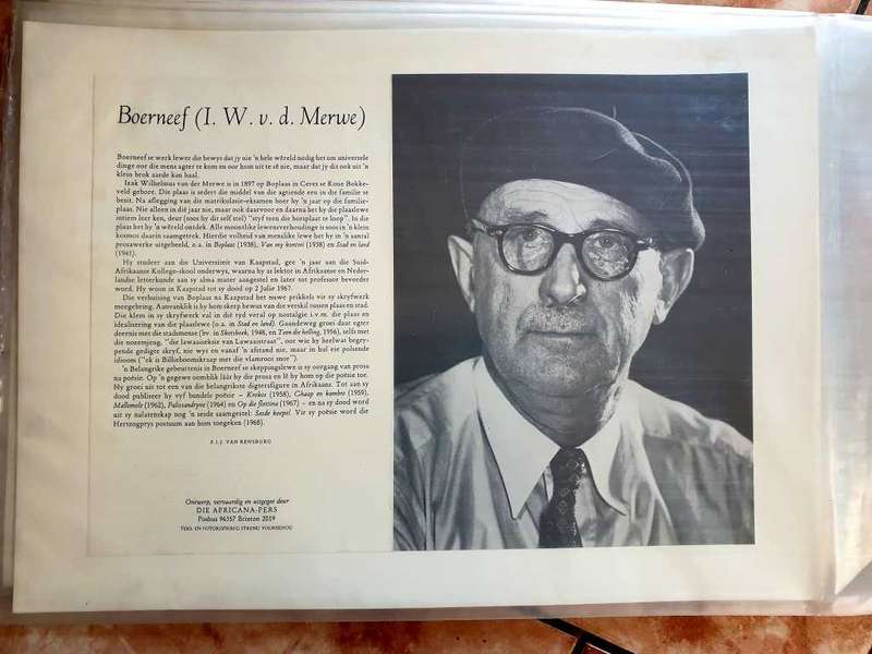 FAMOUS SOUTH AFRICAN WRITER/ POET CARTON DISPLAY A3 SIZE