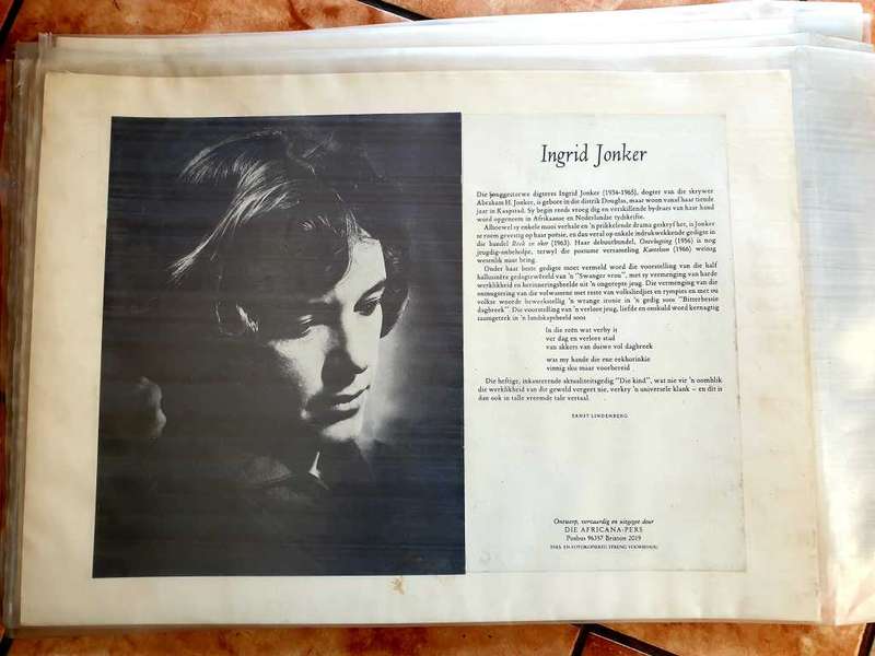 FAMOUS SOUTH AFRICAN WRITER/ POET CARTON DISPLAY A3 SIZE