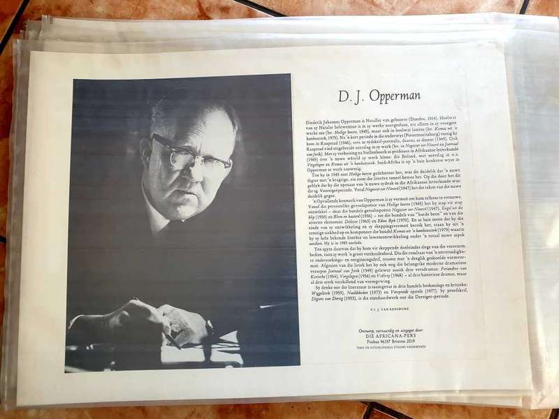 FAMOUS SOUTH AFRICAN WRITER/ POET CARTON DISPLAY A3 SIZE