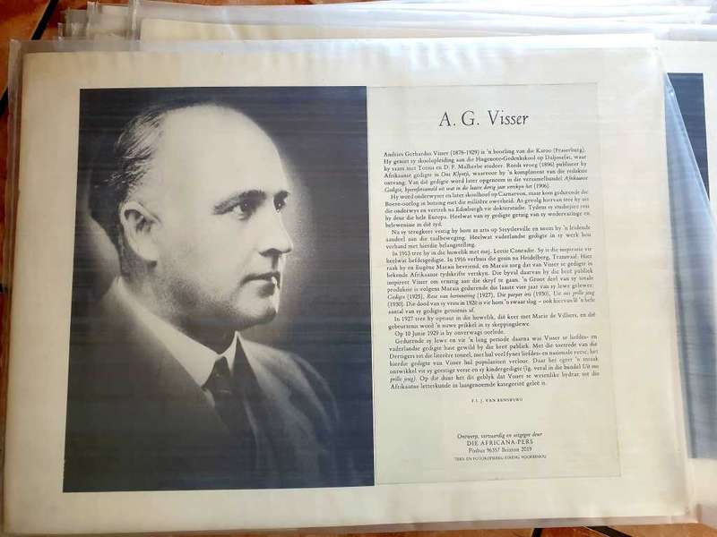 FAMOUS SOUTH AFRICAN WRITER/ POET CARTON DISPLAY A3 SIZE