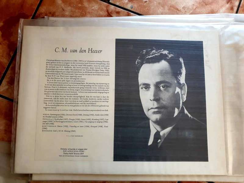 FAMOUS SOUTH AFRICAN WRITER/ POET CARTON DISPLAY A3 SIZE