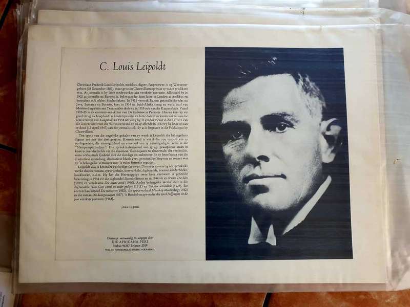 FAMOUS SOUTH AFRICAN WRITER/ POET CARTON DISPLAY A3 SIZE