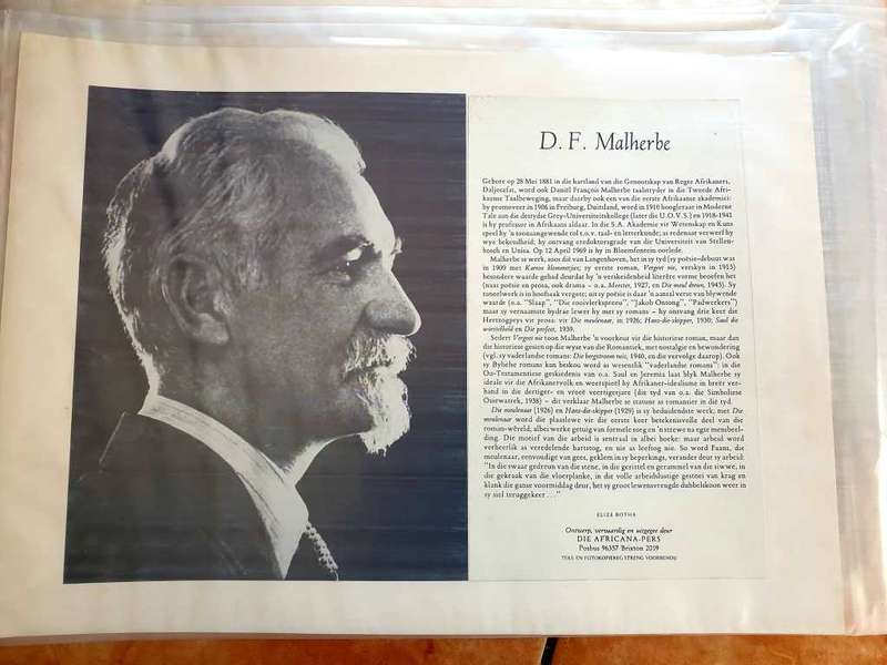 FAMOUS SOUTH AFRICAN WRITER/ POET CARTON DISPLAY A3 SIZE