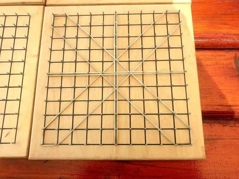 VINTAGE AS NEW PROFESSIONAL NAIL PEG BOARDS 240 X 240 MM USE WITH  STRING OR RUBBER BANDS