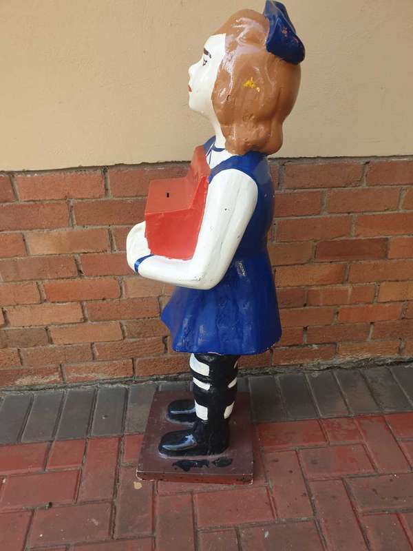 VERY RARE SPASTIC SOCIETY RIBBONS GIRL MONEY DONATION BOX 112 CM TALL