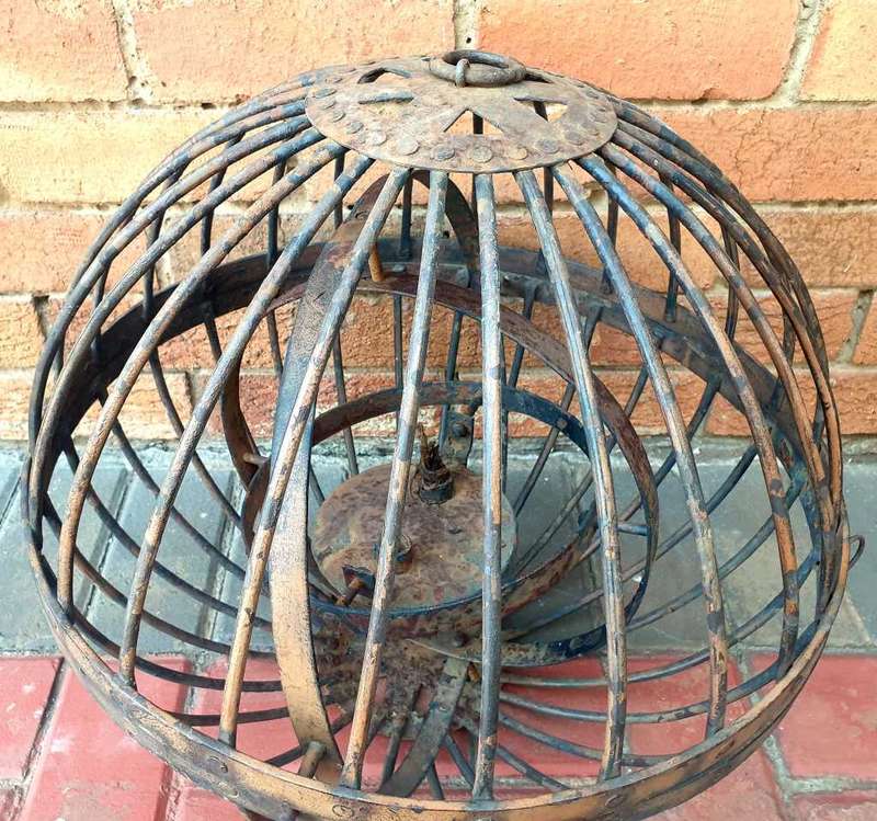 ANTIQUE HAND FORGED MARITIME SHIPS DOUBLE OIL BURNING LANTERN LIGHT 460 MM