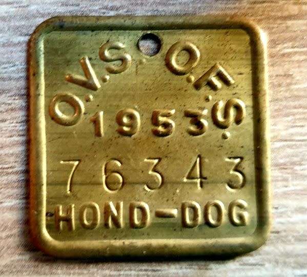 VINTAGE DOG TAX TOKEN