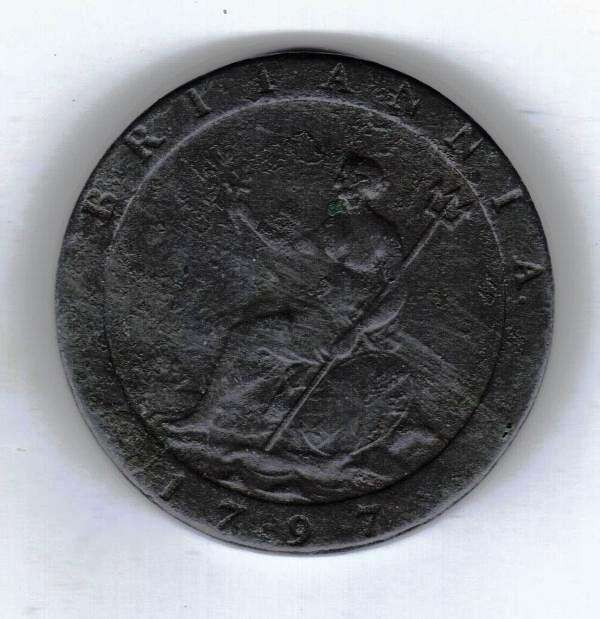 EXCELLENT 1797 GEORGE 111 MILLED CARTWHEEL PENNY