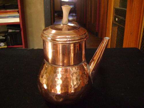 ITALIAN COPPER PLATED LONG HANDLE POT