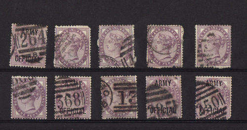 QV one penny sg 57 various shades (10 in total)